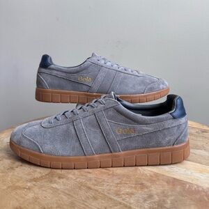 Gola Hurricane Elite Mens US 13 Gray Suede Sneakers Lace Up Retro Trainers